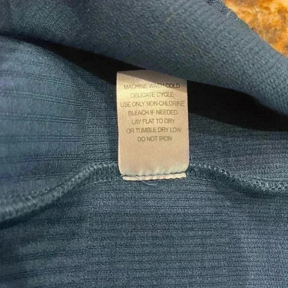 CHELSEA TAYLOR Mock Neck Teal Knit Dress size 6 - Picture 7 of 7